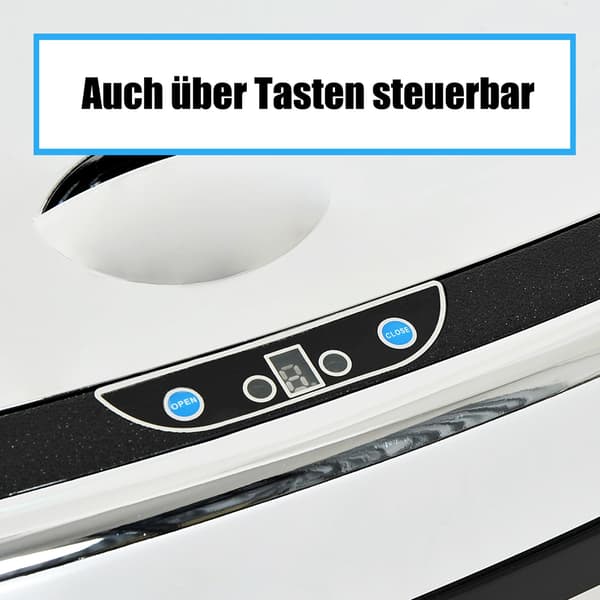 Automatisk Affaldsbeholder Med Sensor, Køkken, Rustfrit Stål, Sølv, 68L