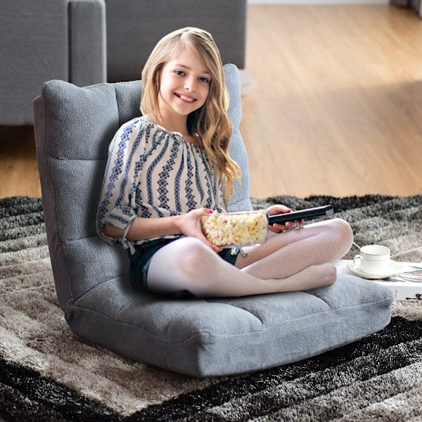 Lattiatuoli Taitettava Lazy Sohva Lazy Tatami Lattiatyyny musta/harmaa/kahvinharmaa