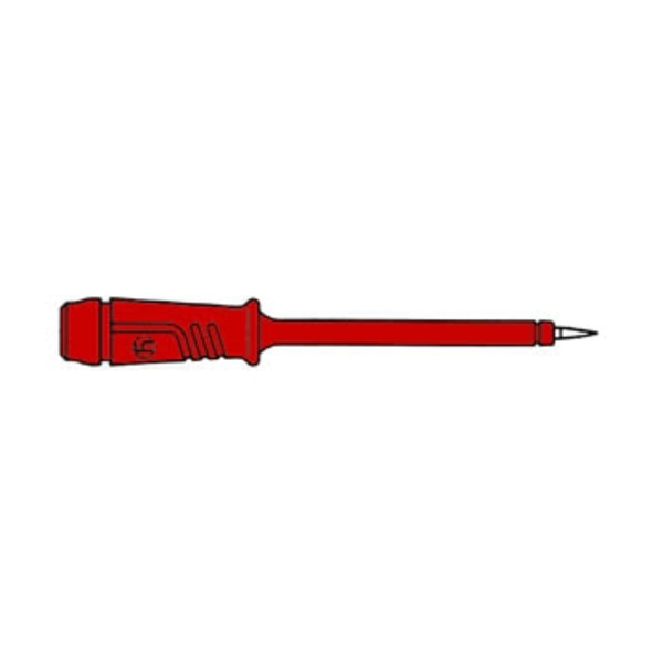 Isoleret testsonde 4 mm med slank spids af rustfrit stål / rød (Prüf 2)