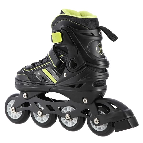 2-i-1 inline & skøjter, sort/lime, størrelse M (34-38)