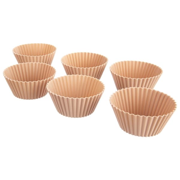 Silikonmuffinsformar, Beige, 6,5 cm, Set om 6