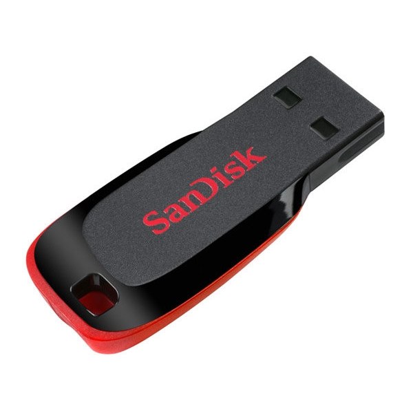SanDisk Cruzer Blade USB memory stick, 16GB Sort, Rød