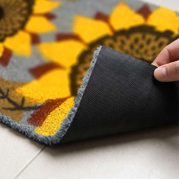 Kokosnøddemåtte, botanisk design, 60x40 cm