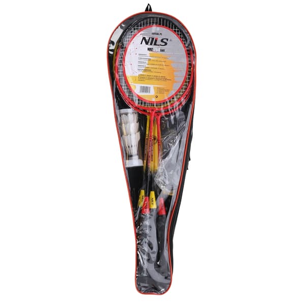 Badmintonsæt – 4 ketchere, 3 fjerbolde, net