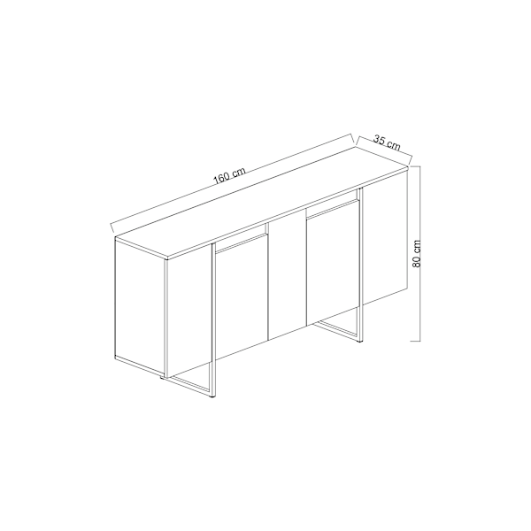 Console Luxe - Valnöt, Svart
