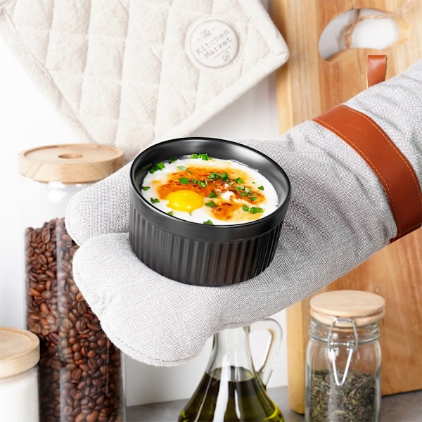Keramiske bageskåle sorte 260 ml 6 stk.