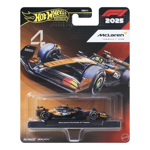 F1-løbsstøbt bil, metalmodel i skala 1:64
