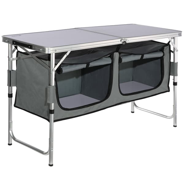 Campingköksbord, Hopfällbart, Justerbar höjd, Väska