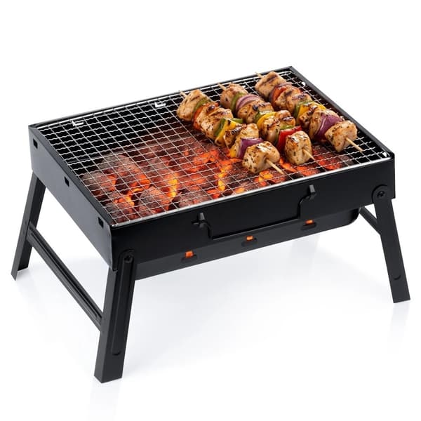 Bærbar kulgrill, foldbar kuffert 40x27,5x20 cm