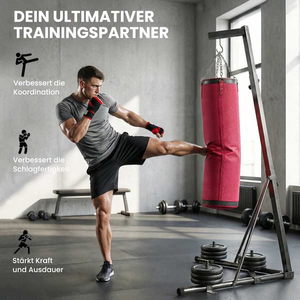 Justerbart fristående boxningssäcksställ med säck