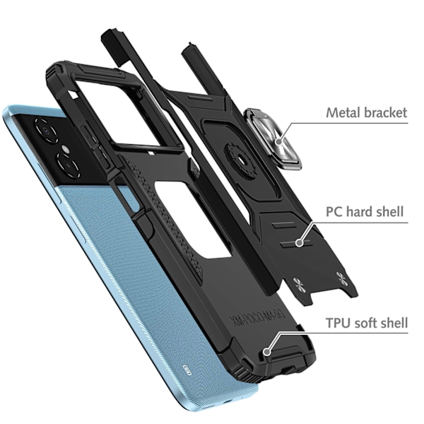 Pansret etui til Samsung Galaxy A03, Ring Armor magnetisk holder, sort