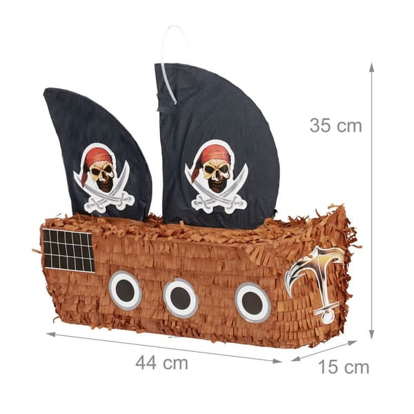 Piratskeppspinatasset med fladdermus och mask