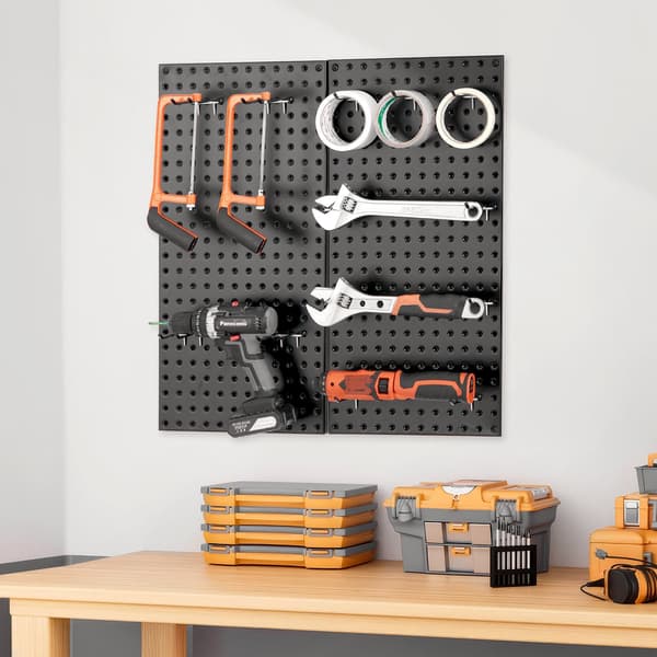 Metalplader til hulplader 32 x 16 tommer, 2-pak, sort