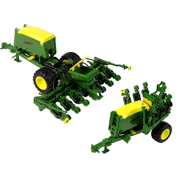 Realistisk 1:24 blå traktor med balpress för barnens gårdsnöje