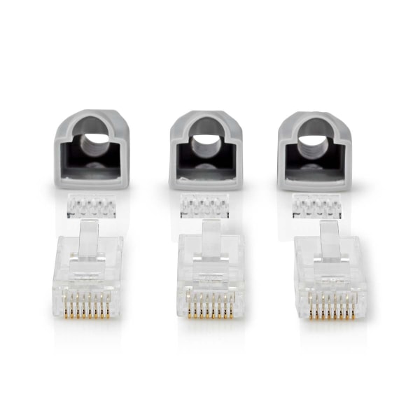 RJ45-stik | Han | Solid UTP CAT6 | Lige | Guldplateret | 10 stk.