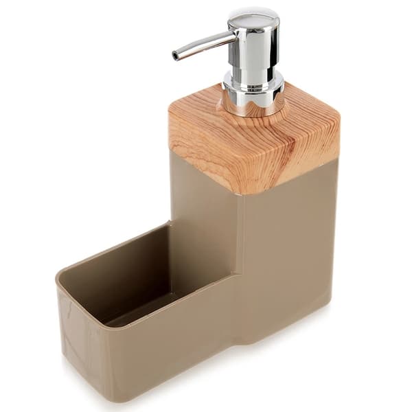 Køkkensæbedispenser med svampeholder, 500ml, sort