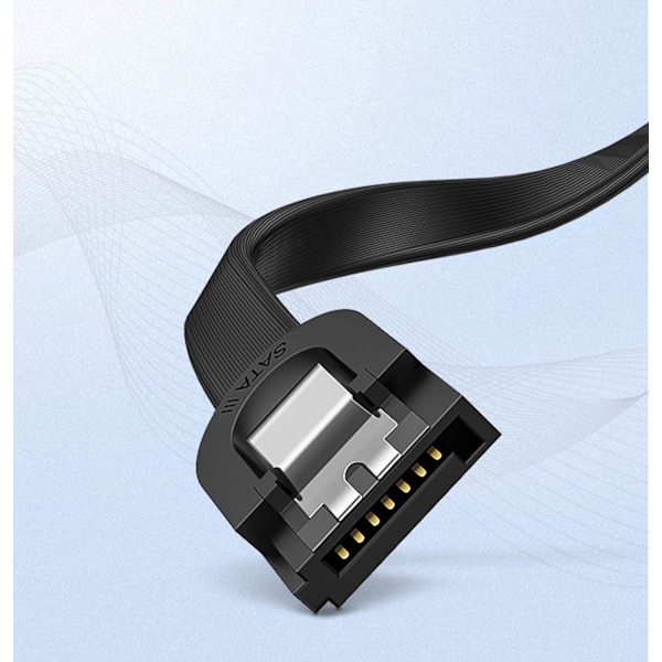 Kabel fladvinklet SATA 1.0-3.0 op til 5Gb/s 0.5m - sort