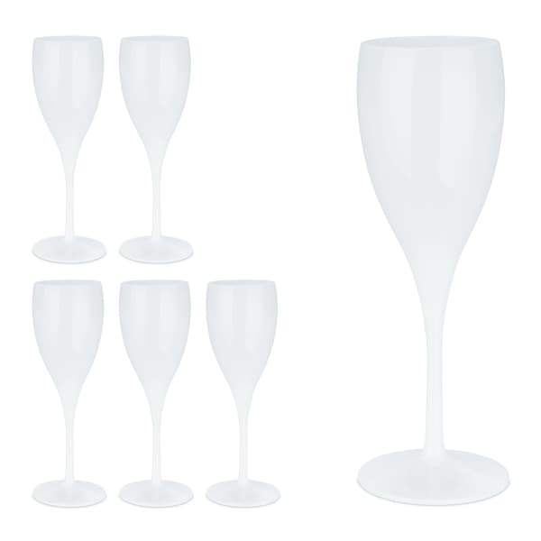 Plast champagneglas, set om 6 st