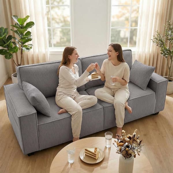 3-istuttava sohva, vaaleanharmaa sametti, pussijousitustyynyt