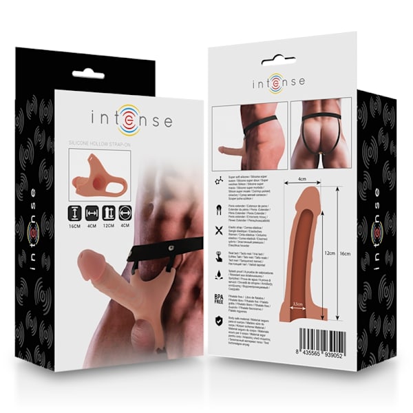 Intense - Hulsele Med Silikone Dildo 16 X 3,5 Cm