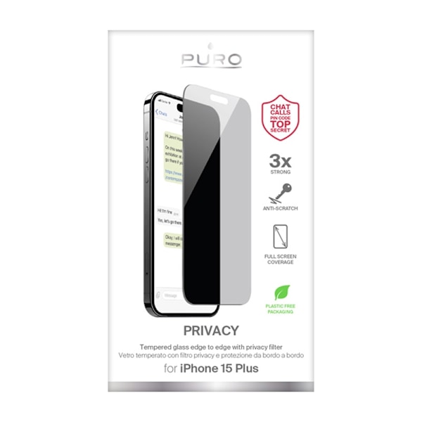 Puro Privacy Tempered Glass - Karkaistu suojalasi tietosuojasuod