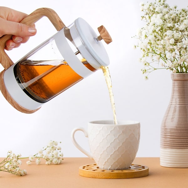 Kaffe og te stempelmaskine glas WHITELINE 400 ml