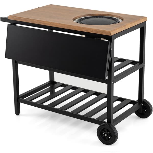 Udendørs spisevogn med grill og sammenklappelig sidepanel