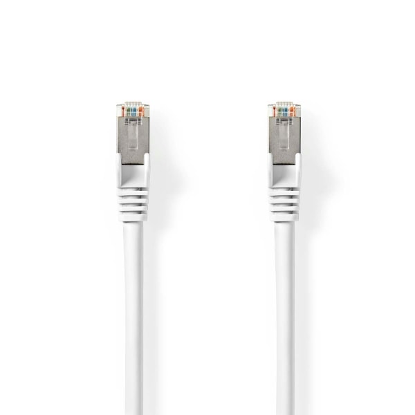 Cat 8.1 nätverkskabel | S/FTP | RJ45 hane | RJ45 hane | 2.00 m | Rund | LSZH | Vit | Label