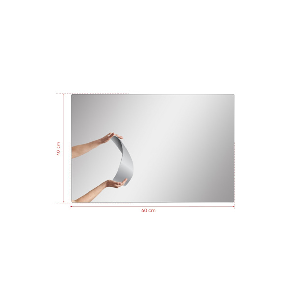 Spegel med Led Belysning Rektangulär - 40 x 60 cm - Vit