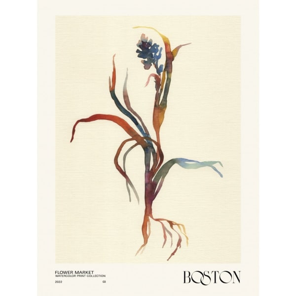 Watercolor Print Collection. Flower Market - Boston - 21x30 cm