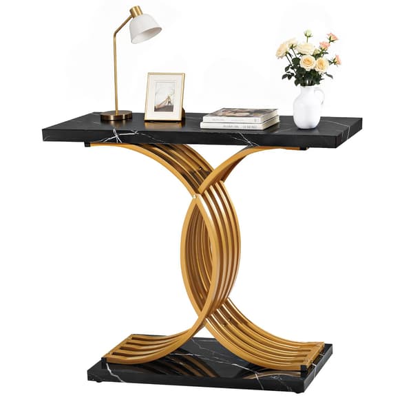 Konsolbord, 100 cm smal träskiva, metallben