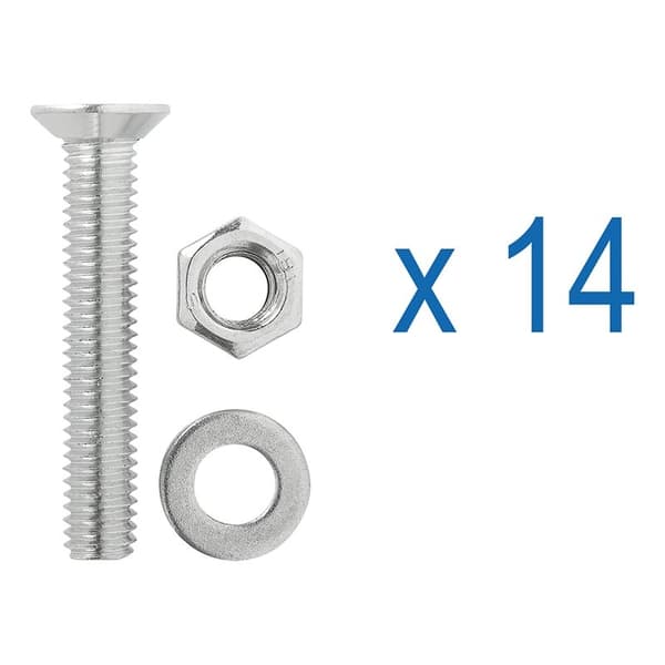 Lastskena set aluminium 2x60cm 6 st
