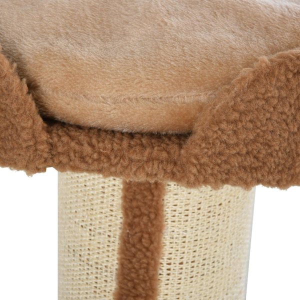 Raaputuspylväs irrotettavilla pehmusteilla, jopa 30 kg, raapimispuu, kissapuu alustalla, talli, sisal, vaaleanruskea, 45x45x91cm