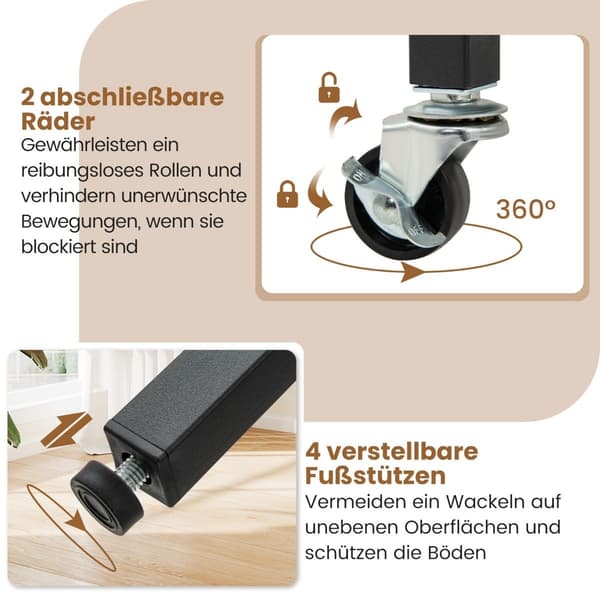 Sammenklappeligt spisebord, marmorlook, sæder 2-4, mobil