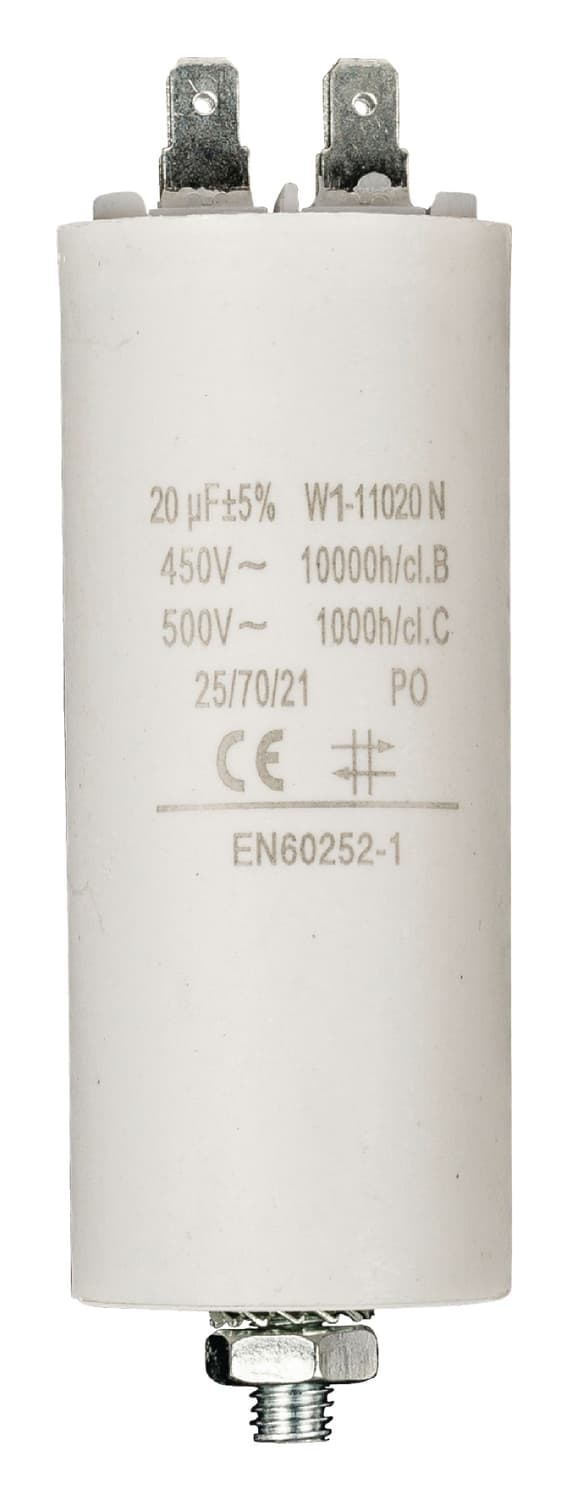 Kondensaattori 20.0uf / 450 v + Aarde