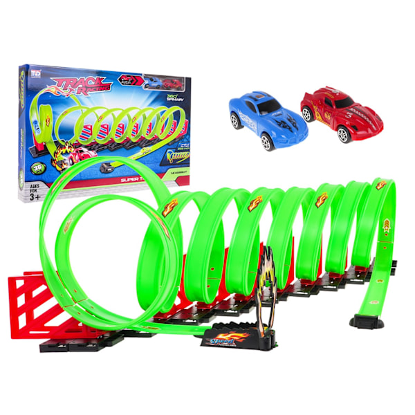 Extreme Race Track Set med loopar & 2 Pull-Back bilar