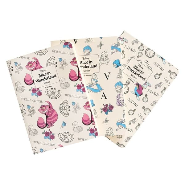 Alice i Underlandet A6 Notebook Set, paket med 3