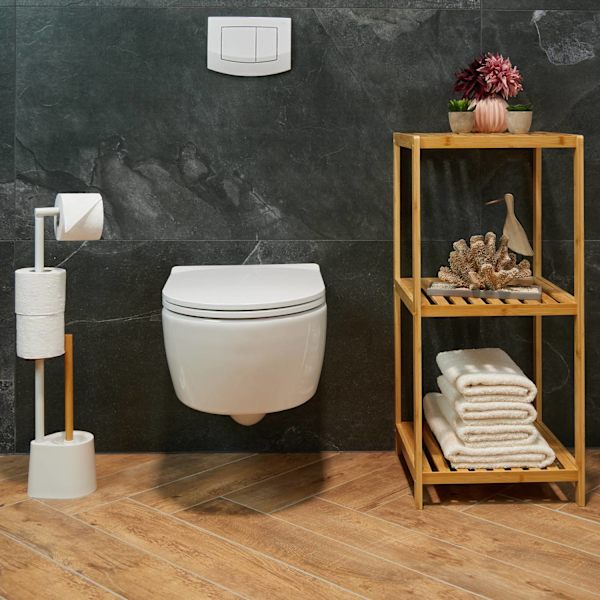WC-istuin bambua ja ruostumatonta terästä