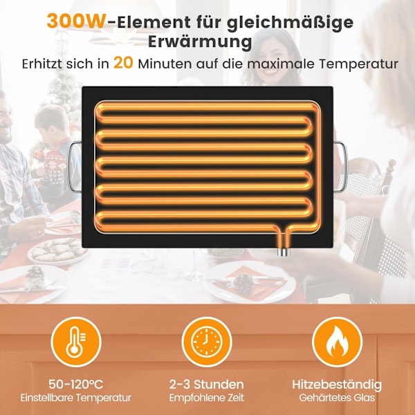 56 x 36 cm värmeplatta Elektrisk matvärmare med värmeplatta funktion 50 - 120℃