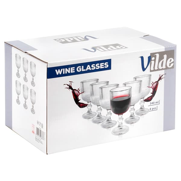 Vinglas, glas, 340 ml, sæt med 6