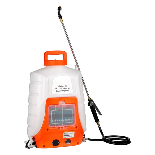 Batteridriven ryggspruta, 15 l, 0–90 psi; justerbart tryck