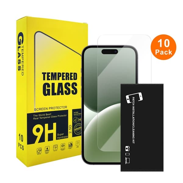 10-pack skärmskydd i härdat glas för iPhone 17 Pro, bulk