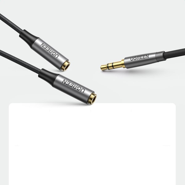 Jakaja 2x kaapelille AUX-kaapeli 3,5 mm minijakki 0,2 m musta