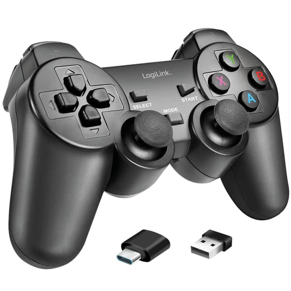 Trådløs Gamepad 2,4 GHz, Sort – PC- og Android-kompatibel