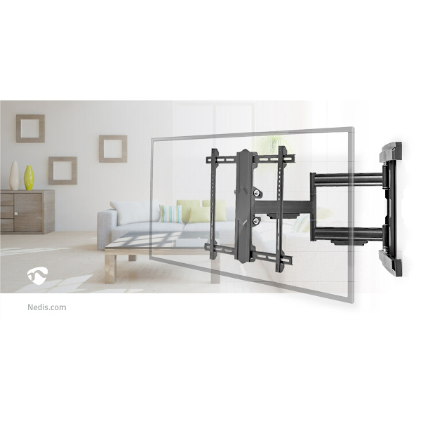 Tilt och vridbart TV väggfäste | 37 - 80 " | Maximal skärmvikt som stöds: 50 kg | Går att tilta | Roterbar | Minsta väggdistans: 70 mm | Maximalt vägg