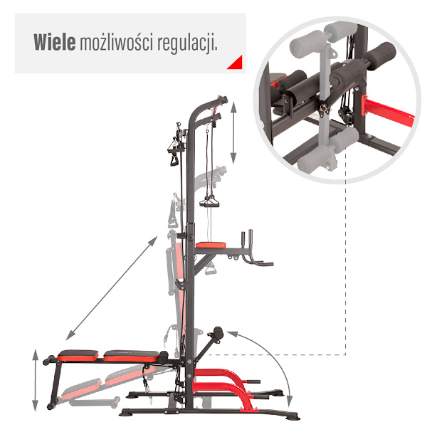 Multifunktionellt Power Tower med Pull-Up & Dip Bars