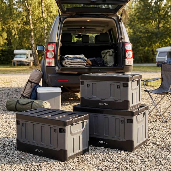 Hopfällbar transportlåda 38L, gråsvart, PP-material