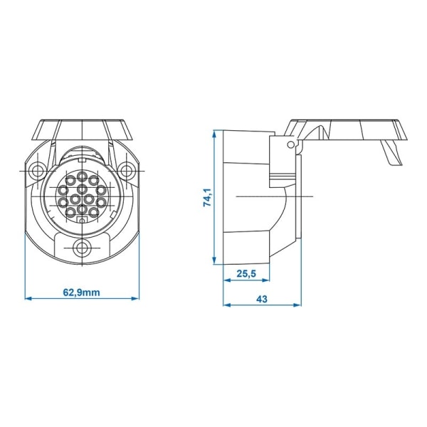 Sockel 13-stift PVC Jaeger typ