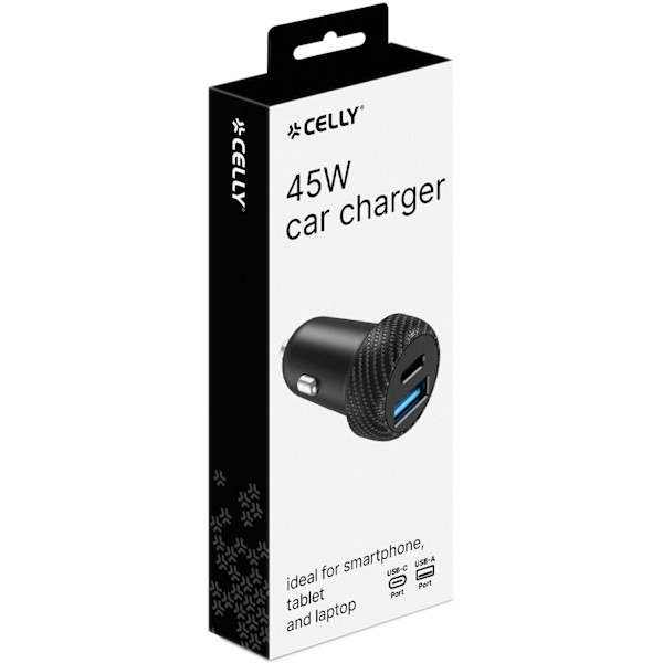 Biloplader 1xUSB-C PD 1xUSB-A 45W