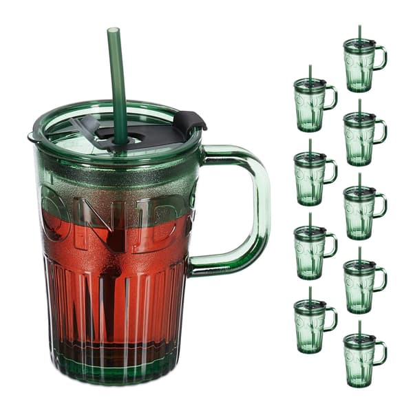 Set med 10 dricksglas med handtag
